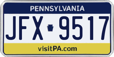 PA license plate JFX9517