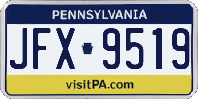PA license plate JFX9519