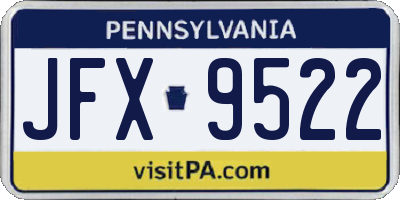 PA license plate JFX9522