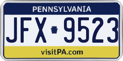 PA license plate JFX9523