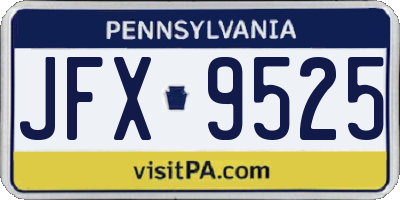 PA license plate JFX9525