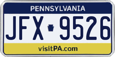 PA license plate JFX9526