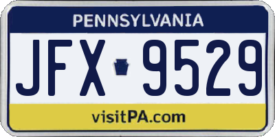 PA license plate JFX9529