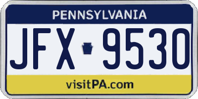 PA license plate JFX9530
