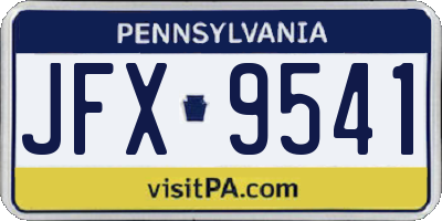 PA license plate JFX9541