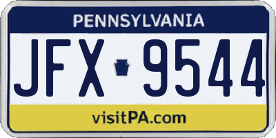 PA license plate JFX9544