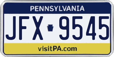 PA license plate JFX9545