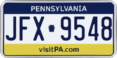 PA license plate JFX9548