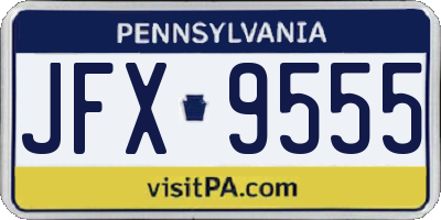 PA license plate JFX9555