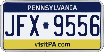PA license plate JFX9556