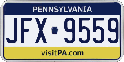 PA license plate JFX9559