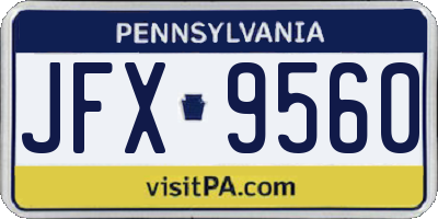 PA license plate JFX9560