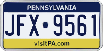 PA license plate JFX9561