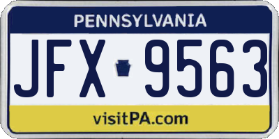 PA license plate JFX9563