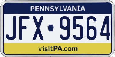 PA license plate JFX9564