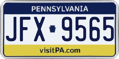 PA license plate JFX9565