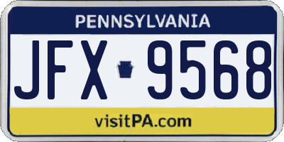 PA license plate JFX9568
