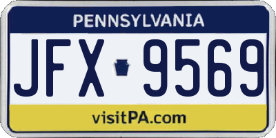 PA license plate JFX9569