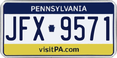 PA license plate JFX9571