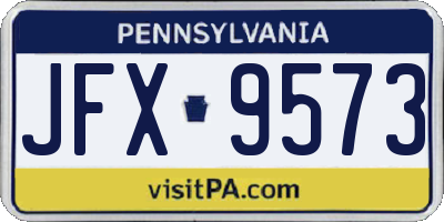 PA license plate JFX9573