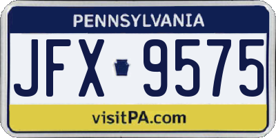 PA license plate JFX9575