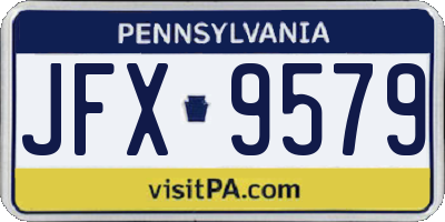 PA license plate JFX9579