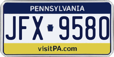 PA license plate JFX9580