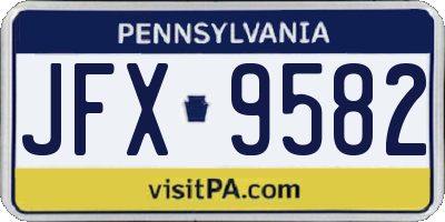 PA license plate JFX9582