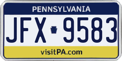 PA license plate JFX9583