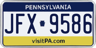 PA license plate JFX9586