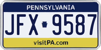 PA license plate JFX9587