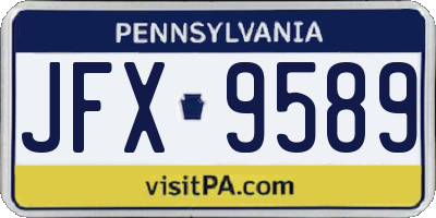 PA license plate JFX9589