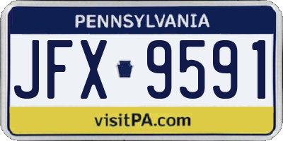 PA license plate JFX9591