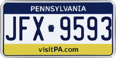 PA license plate JFX9593