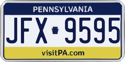 PA license plate JFX9595