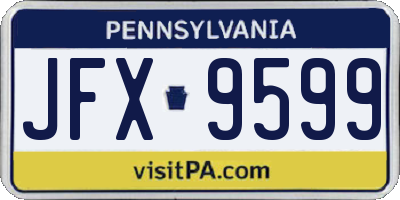 PA license plate JFX9599
