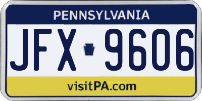 PA license plate JFX9606