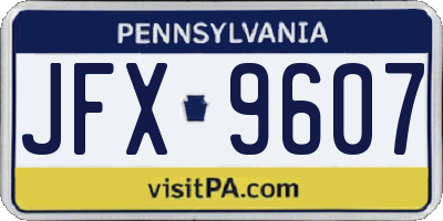 PA license plate JFX9607