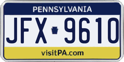 PA license plate JFX9610