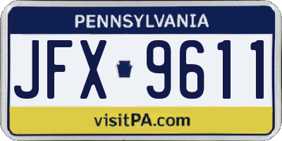 PA license plate JFX9611