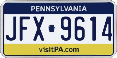 PA license plate JFX9614