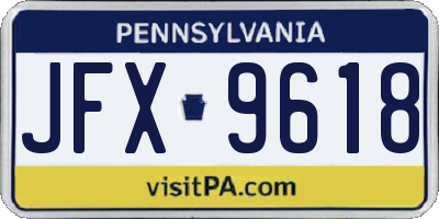 PA license plate JFX9618