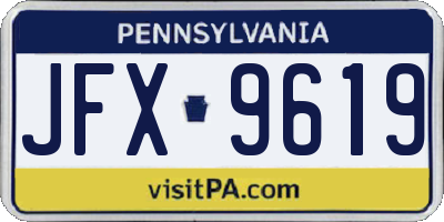 PA license plate JFX9619