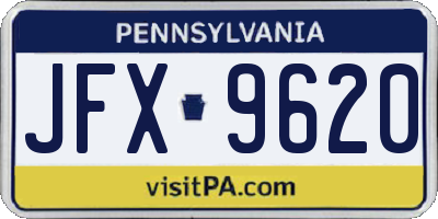 PA license plate JFX9620