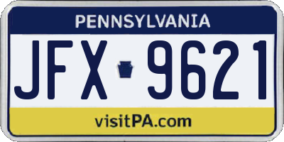 PA license plate JFX9621