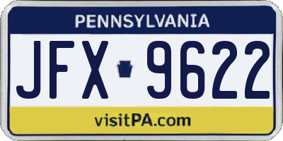 PA license plate JFX9622
