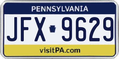 PA license plate JFX9629