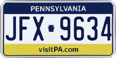 PA license plate JFX9634