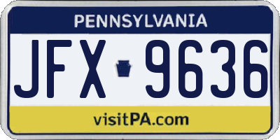 PA license plate JFX9636