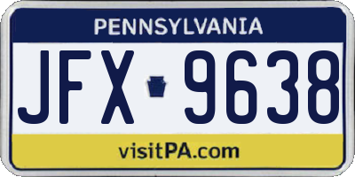 PA license plate JFX9638